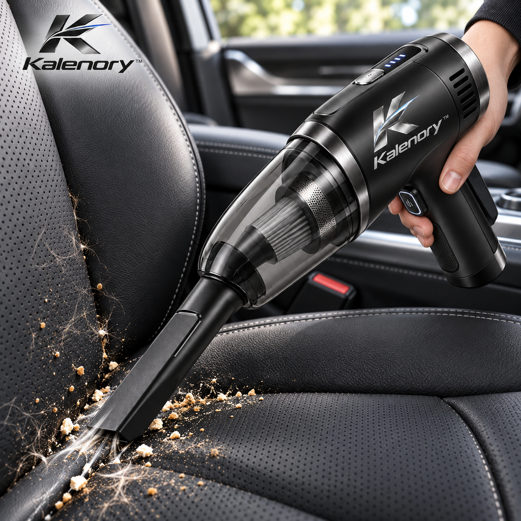 Kalenory™ Cordless Handheld Car Vacuum – Compact Rechargeable Auto Cleaner with Multi-Surface Attachments
