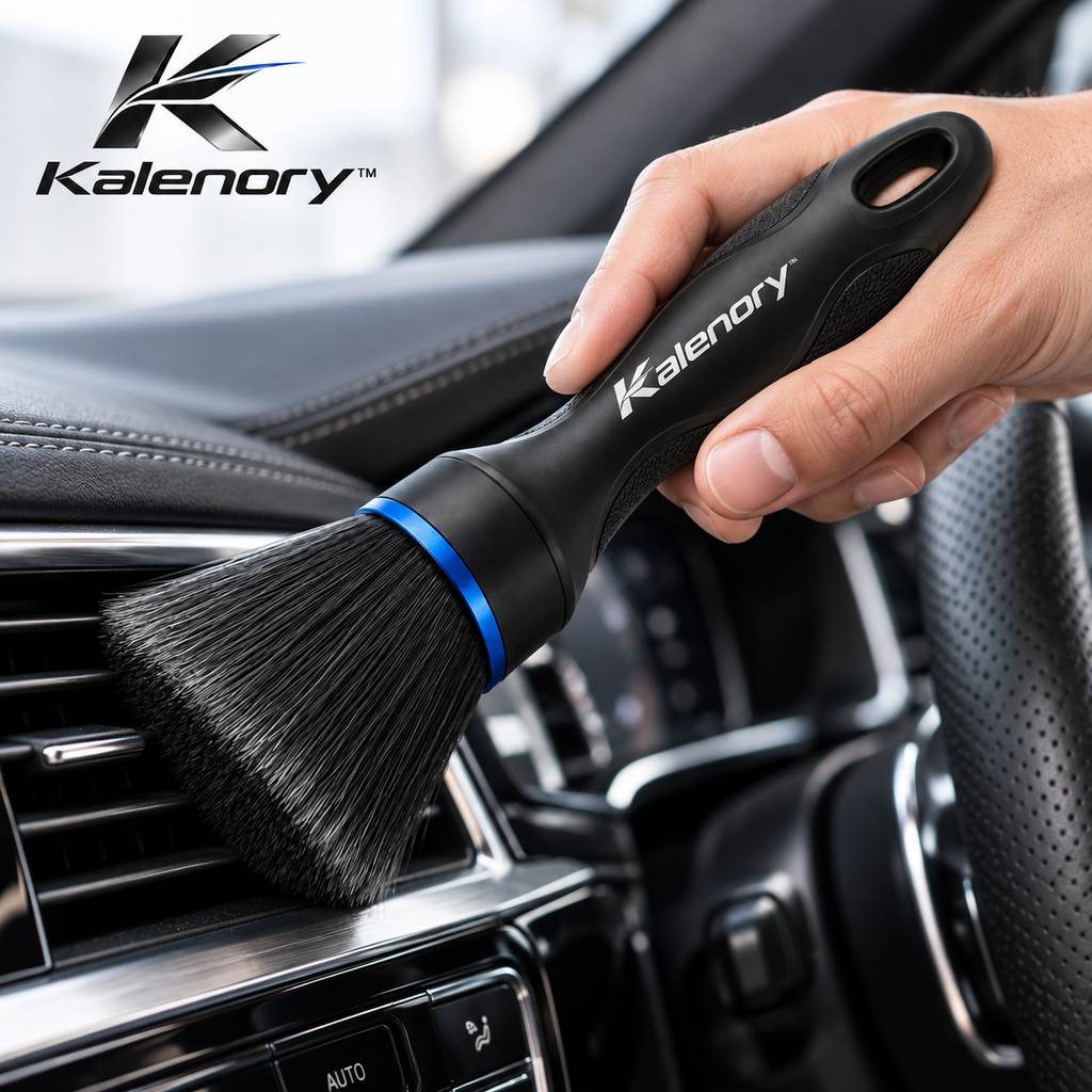 Kalenory™ Soft-Bristle Car Interior Detailing Brush – Compact Dust Cleaning Brush for Air Vents, Dashboard, Console & Tight Spaces