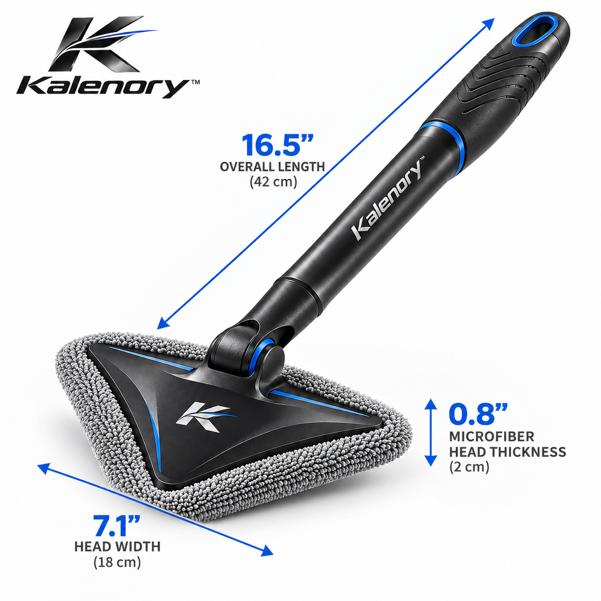 Kalenory™ Extendable Car Windshield Cleaning Tool – Rotating Microfiber Glass Cleaner for Interior Windows, Mirrors & Hard-to-Reach Areas
