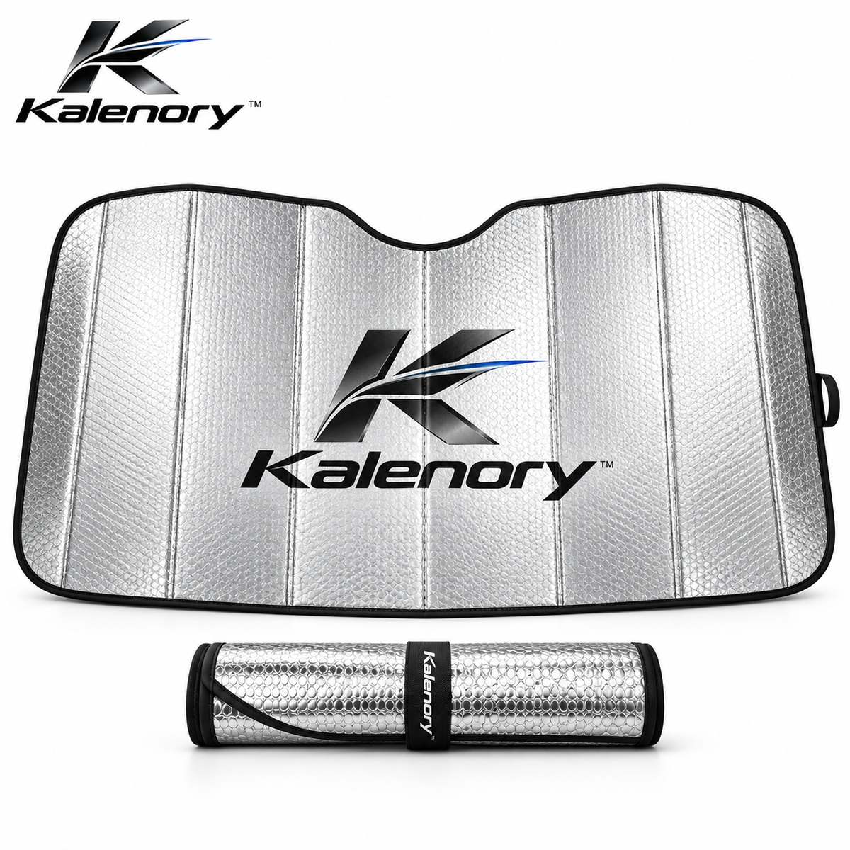 Kalenory™ Foldable Windshield Sun Shade – Reflective Car Heat Shield for Dashboard, Steering Wheel & Interior Protection
