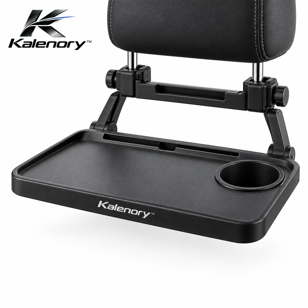 Kalenory™ Foldable Car Back Seat Tray – Multi-Function Travel Table with Cup Holder & Storage for Road Trips, Work & Family Travel