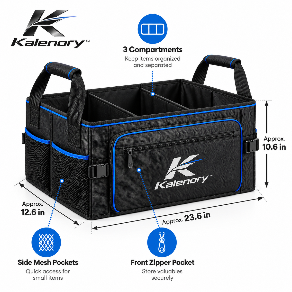 Kalenory™ Foldable Car Trunk Storage Bag – Large-Capacity Collapsible Cargo Organizer with Multi-Pocket Design