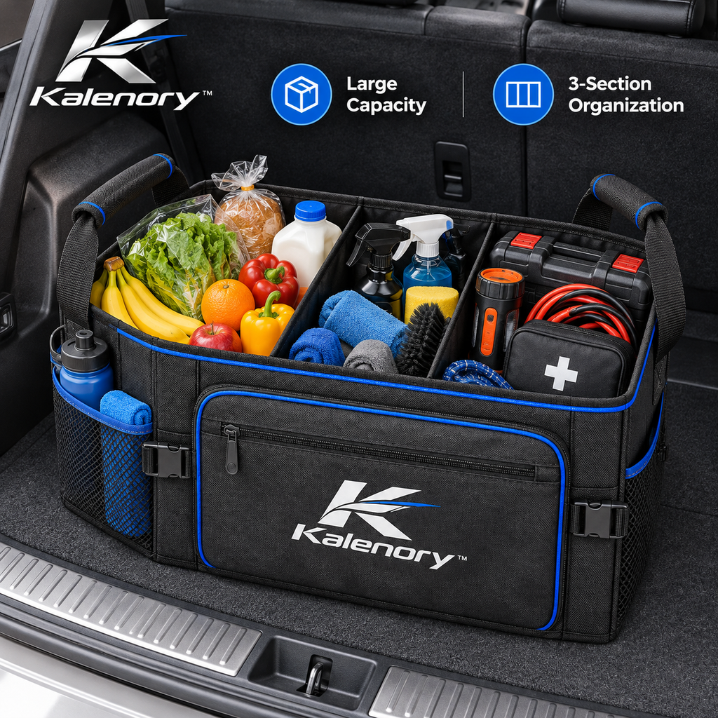 Kalenory™ Foldable Car Trunk Storage Bag – Large-Capacity Collapsible Cargo Organizer with Multi-Pocket Design