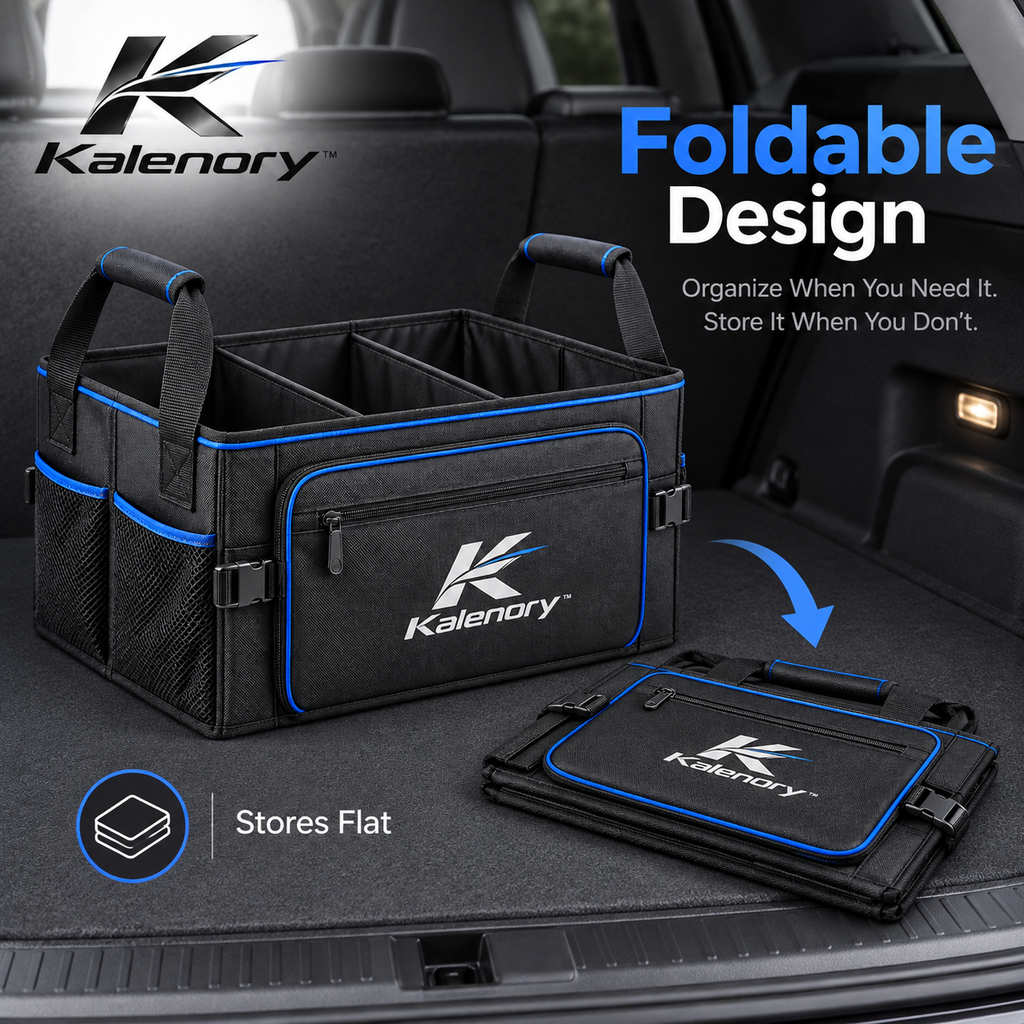 Kalenory™ Foldable Car Trunk Storage Bag – Large-Capacity Collapsible Cargo Organizer with Multi-Pocket Design