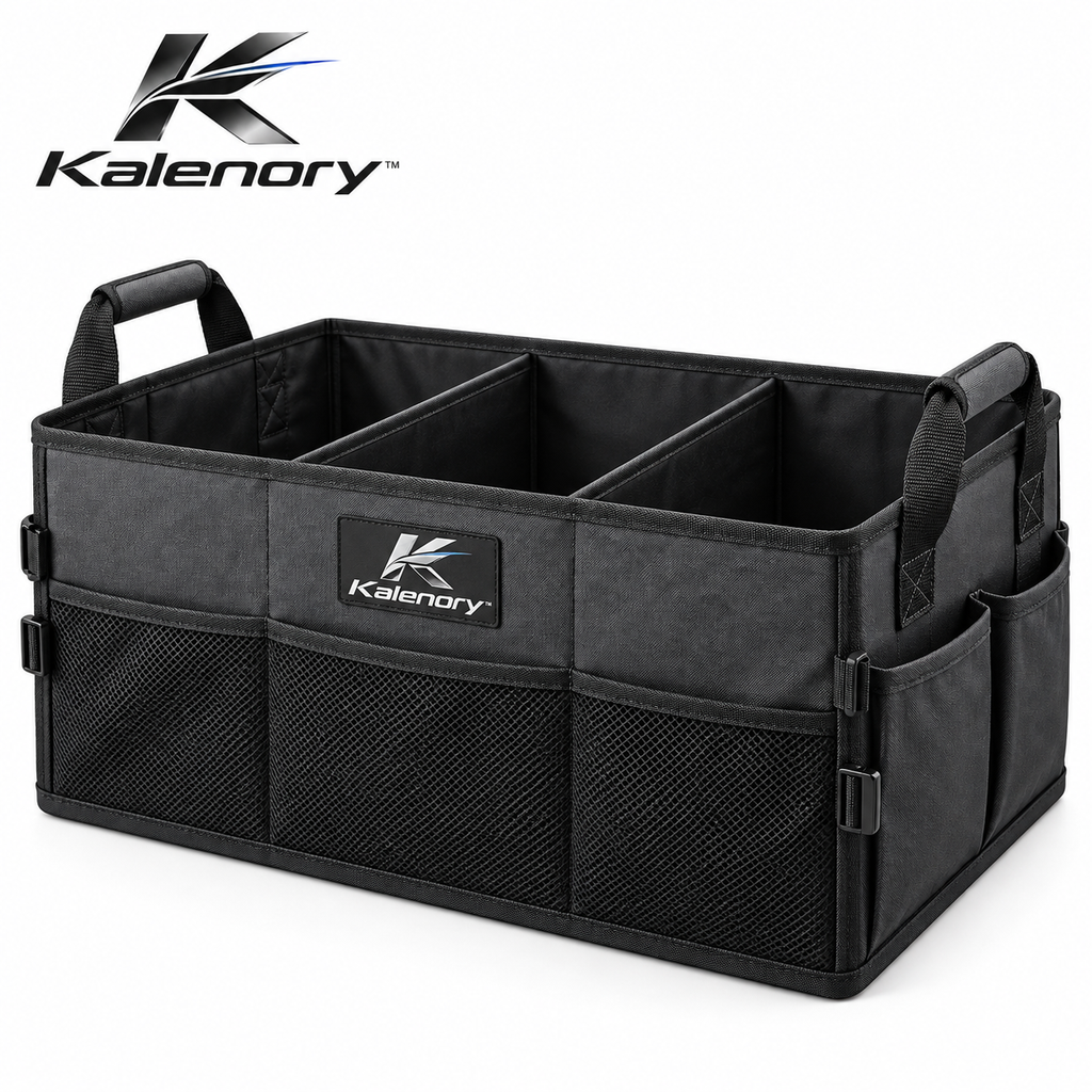Kalenory™ Collapsible Car Trunk Organizer – Multi-Compartment Cargo Storage Box for Groceries, Travel Gear & Everyday Vehicle Essentials