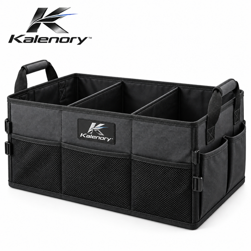 Kalenory™ Collapsible Car Trunk Organizer – Multi-Compartment Cargo Storage Box for Groceries, Travel Gear & Everyday Vehicle Essentials