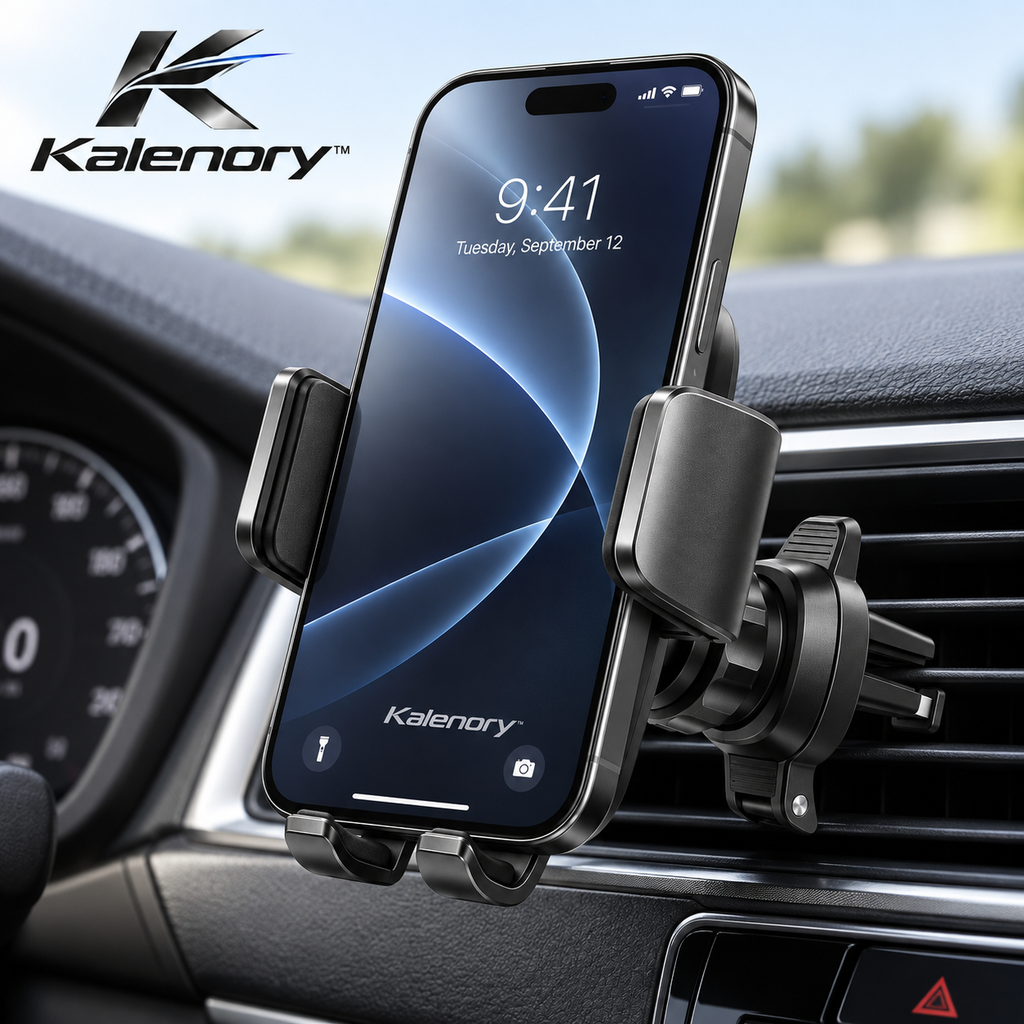 Kalenory™ 360° Adjustable Car Phone Mount – Extendable Dashboard & Windshield Holder for Hands-Free Driving