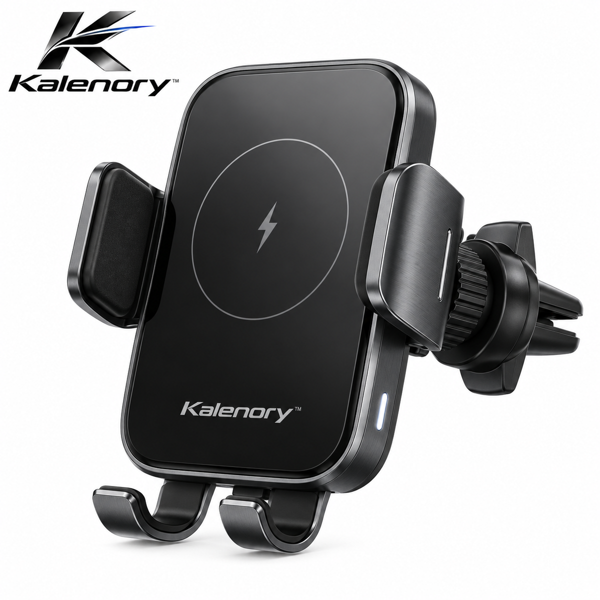 Kalenory™ Auto-Clamping Wireless Car Charging Mount – 15W Fast-Charge Phone Holder with 360° Adjustable Viewing
