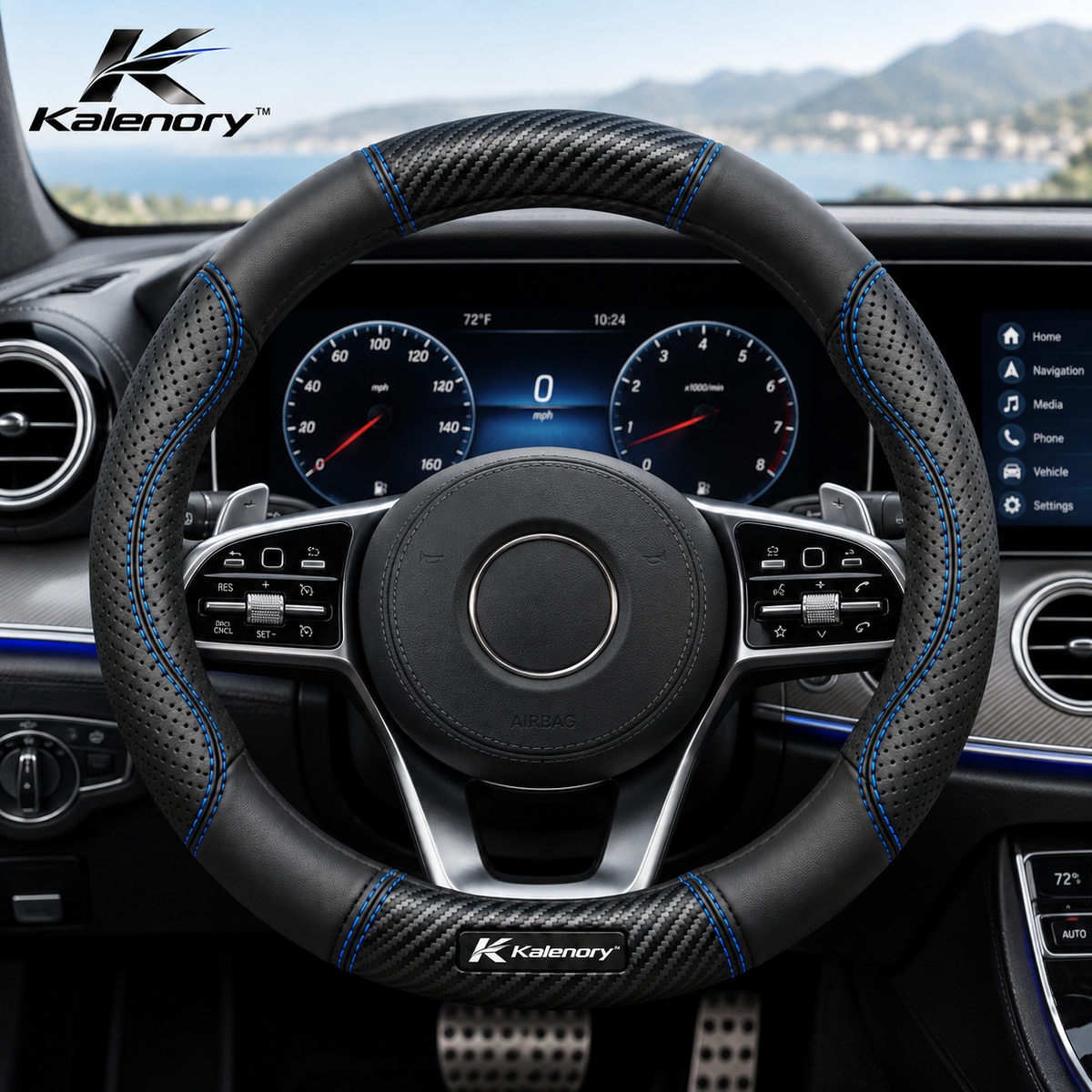 Kalenory™ Comfort-Grip Steering Wheel Cover – Non-Slip All-Season Protective Wrap for Cars, SUVs & Daily Driving